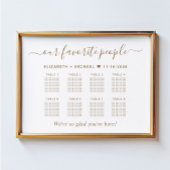Chic gouden script 8 tafel bruiloft zitplaats char poster