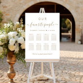 Chic gouden script 8 tafel bruiloft zitplaats char poster
