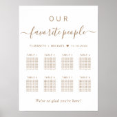 Chic gouden script 8 tafel bruiloft zitplaats char poster (Voorkant)