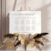 Chic gouden script 8 tafel bruiloft zitplaats kaar poster