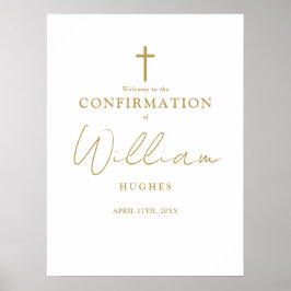 Chic gouden script bevestiging welkomstbord poster