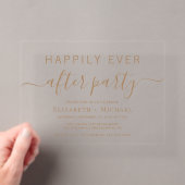 Chic gouden script bruiloft afterparty acryl uitnodigingen (Insitu (Draagbaar))