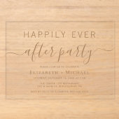 Chic gouden script bruiloft afterparty acryl uitnodigingen (Voorkant)