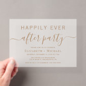 Chic gouden script bruiloft afterparty mat acryl uitnodigingen (Insitu (Draagbaar))