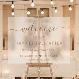 Chic gouden script bruiloft welkom matglas acryl bord