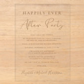 Chic gouden script bruiloftsreceptie acryl uitnodigingen (Voorkant)