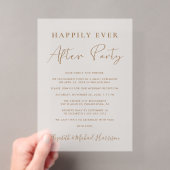 Chic gouden script bruiloftsreceptie mat acryl uitnodigingen (Insitu (Draagbaar))