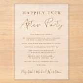 Chic gouden script bruiloftsreceptie mat acryl uitnodigingen (Voorkant)