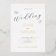 Chic gouden script de bruiloft van trouwkaart