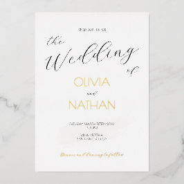 Chic gouden script de bruiloft van trouwkaart folie uitnodiging