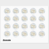 Chic Gouden Script Feestelijke Klinkende Kerstvaka Ronde Sticker (Vel)