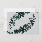 Chic gouden script Floral groen grijs rsvp bruilof (Achterkant)