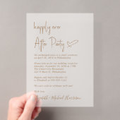Chic gouden script mat bruiloftsreceptie acryl uitnodigingen (Insitu (Draagbaar))
