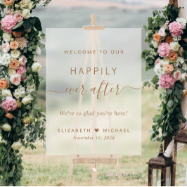 Chic gouden script mat glazen huwelijks welkom acryl bord
