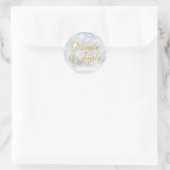 Chic Gouden Script Mingle Jingle Kerstvakantie  Ronde Sticker (Tas)