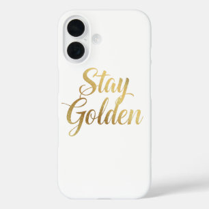 Chic gouden script motiverend bericht iPhone 16 hoesje
