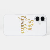 Chic gouden script motiverend bericht iPhone 16 hoesje (Achterkant horizontaal)