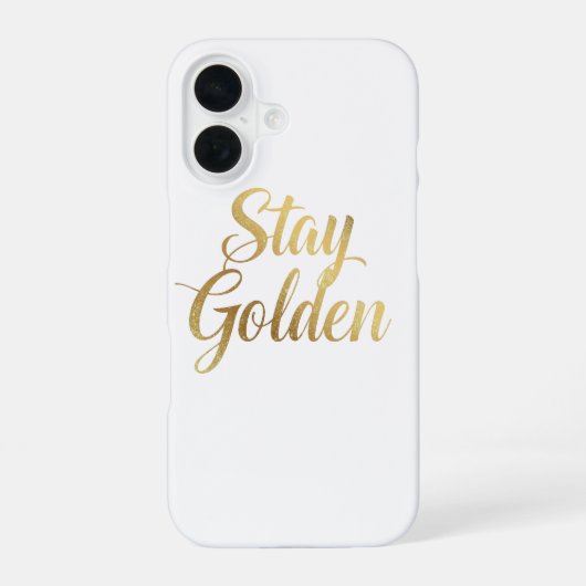 Chic gouden script motiverend bericht iPhone 16 hoesje (Achterkant)