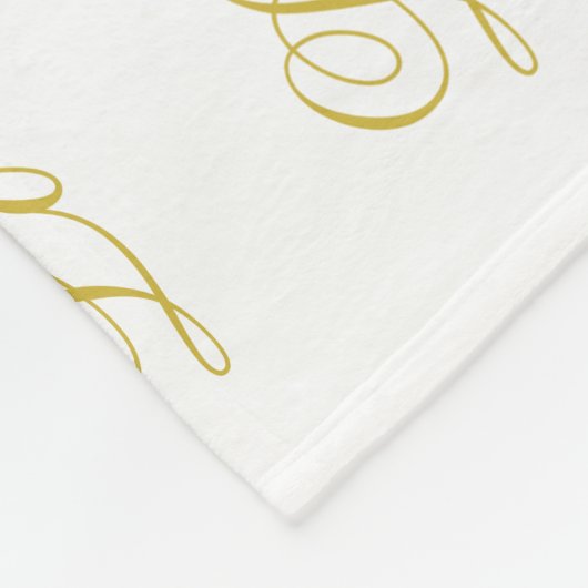 Chic Gouden Script Witte Liefde Calligrafie Fleece Deken (Hoek)