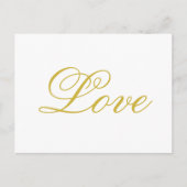 Chic Gouden Script Witte Liefde Calligrafie Huweli Briefkaart (Voorkant)