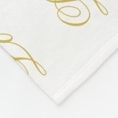 Chic Gouden Script Witte Liefde Calligrafie Huweli Fleece Deken (Hoek)