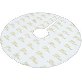 Chic Gouden Script Witte Liefde Calligrafie Kerstboom Rok (Gekanteld)