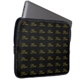 Chic Gouden Script Witte Liefde Calligrafie Laptop Sleeve (Voorkant Rechts)
