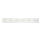 Chic Gouden Script Witte Liefde Calligrafie Satijnen Lint (Voorkant)
