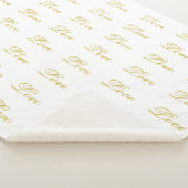 Chic Gouden Script Witte Liefde Calligrafie Sherpa Deken (3/4)