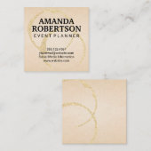 Chic Gouden Stain Vierkante Visitekaartje (Voorkant / Achterkant)