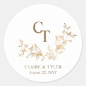Chic Gouden Trouw Monogram Envelope Zegel / Favori (Voorkant)