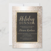 Chic gouden typografie sneeuw vakantie feest metal kaart (Voorkant)