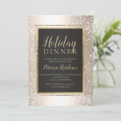 Chic gouden typografie sneeuw vakantie feest metal kaart (Staand voorkant)