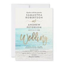 Chic gouden typografie strand foto bruiloft