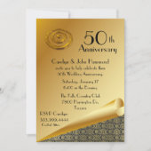 Chic Gouden Uitnodiging 50ste Trouwdag (Voorkant)