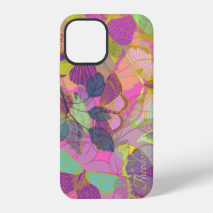 Chic Gouden Vlinder Turquoise Paars iPhone 12 Hoesje