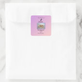 Chic Gradient Pawprint Keepsake Vierkante Sticker (Tas)