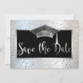 Chic Graduation Cap, Confetti sparen de Datum Save The Date (Voorkant)