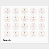 Chic Grandmillennial Christmas Envelope Seals Ronde Sticker (Vel)