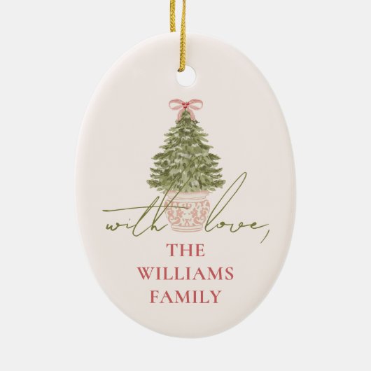 Chic Grandmillennial Christmas Oval Ornament (Achterkant)