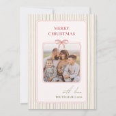 Chic Grandmillennial Coquette Christmas 2 Photo Feestdagenkaart (Voorkant)