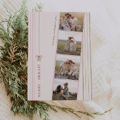 Chic Grandmillennial Coquette Christmas Five Foto Feestdagenkaart