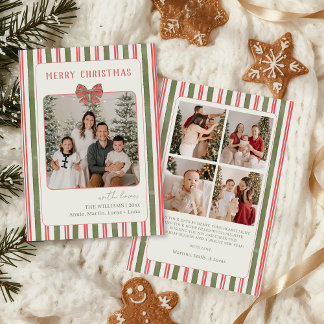 Chic Grandmillennial Coquette Christmas Photo Feestdagenkaart