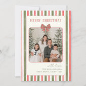 Chic Grandmillennial Coquette Christmas Photo Feestdagenkaart (Voorkant)