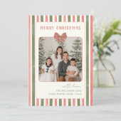 Chic Grandmillennial Coquette Christmas Photo Feestdagenkaart (Staand voorkant)