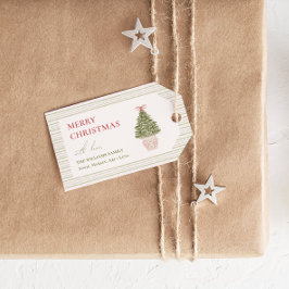 Chic Grandmillennial Coquette Kerstfamilie Cadeaulabel