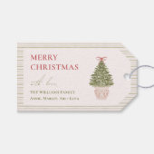 Chic Grandmillennial Coquette Kerstfamilie Cadeaulabel (Voorkant (Horizontaal))