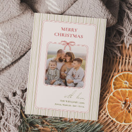 Chic Grandmillennial Coquette Kerstfoto Feestdagenkaart