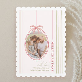 Chic Grandmillennial Coquette Kerstmis Feestdagenkaart