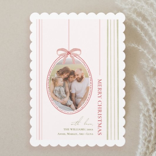 Chic Grandmillennial Coquette Kerstmis Feestdagenkaart